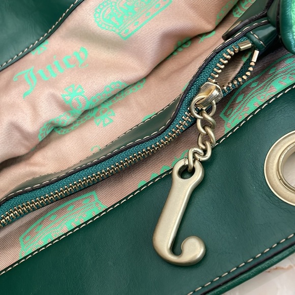 Vintage Juicy Couture XL purse tote green terry “Juice Loves” - Picture 12 of 16